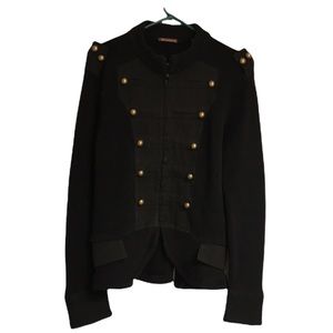 Black 525 America military-look zip up sweater